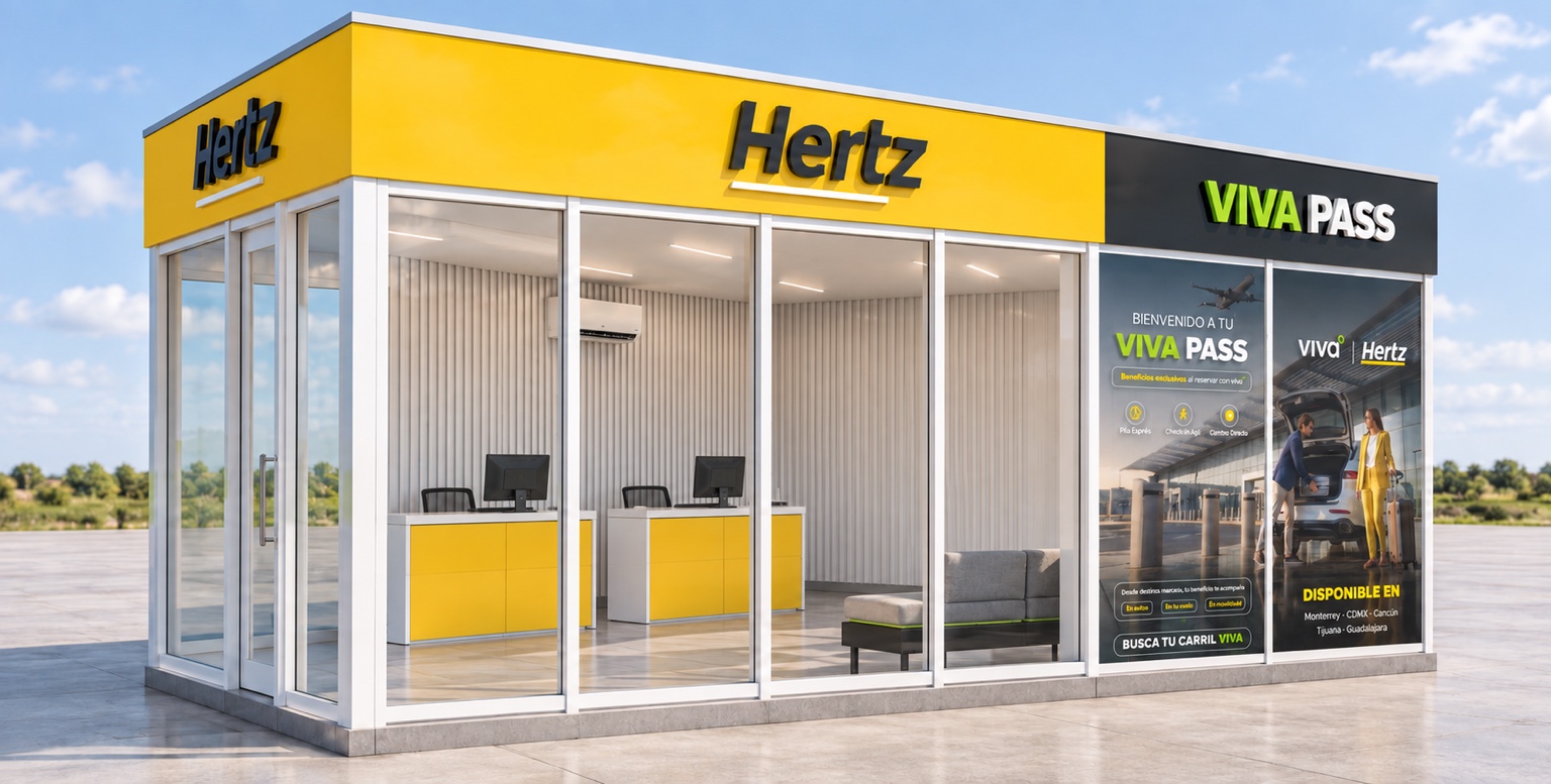 Hertz · Fachada y aplicación de marca