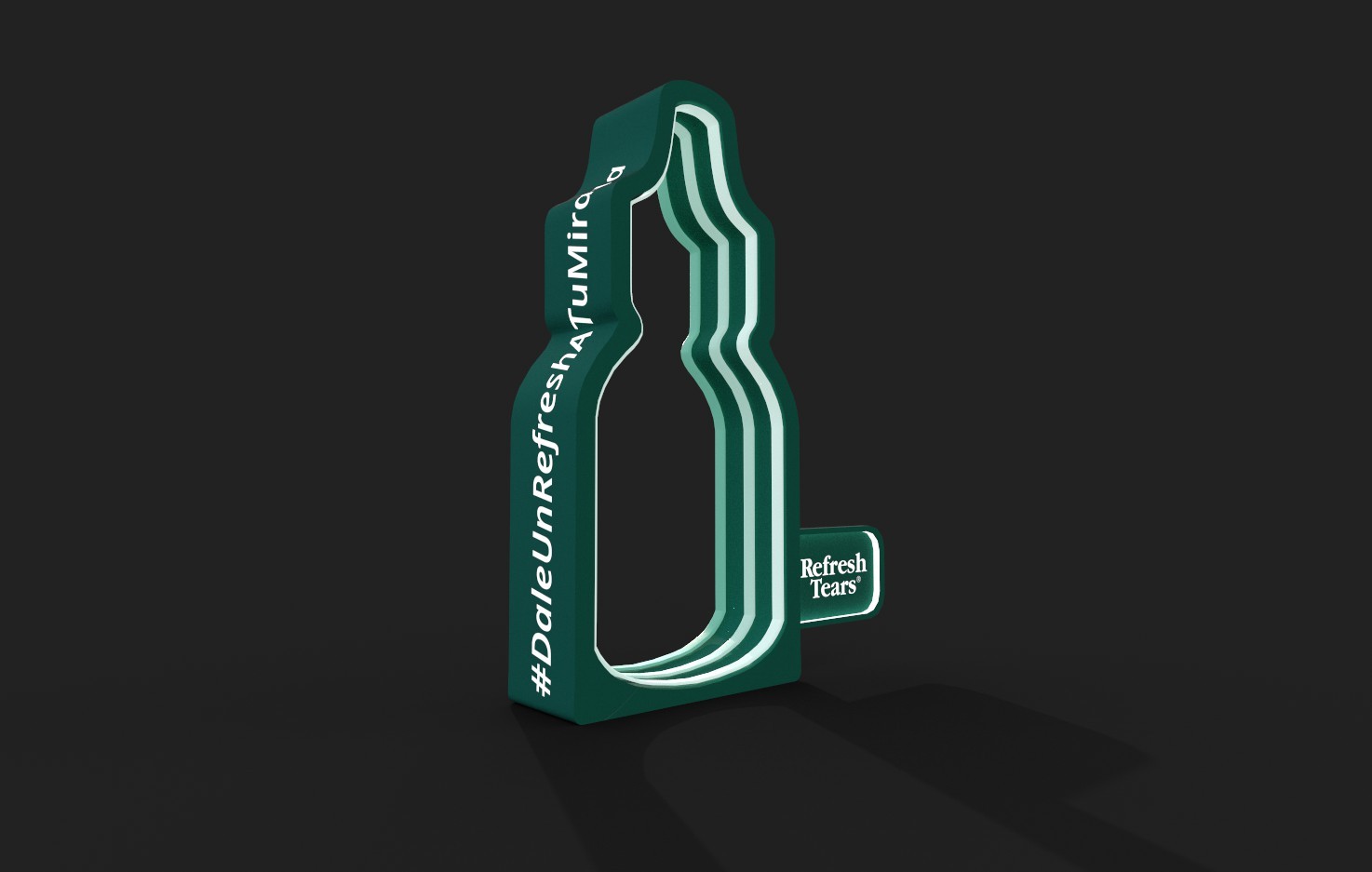 Refresh Tears · Pieza BTL con silueta de producto